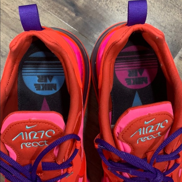NIKE AIR MAX 270 REACT Mystic Red/Bright Crimson - Picture 13 of 16